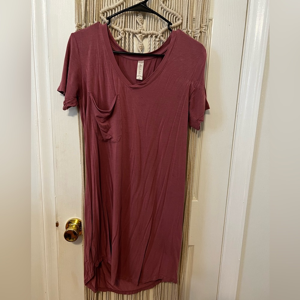 Altar’d State V-Neck Pocket T-Shirt Dress